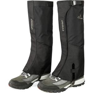 Unigear Leg Gaiters, 1000D Fabric Waterproof Boot Gaiters for Hiking Walking Climbing Hunting Skiing (Large, Black)