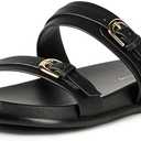 The Drop Women's Avona Two Strap Slide Sandals, Black 11