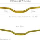 UPANBIKE Mountain Bike Handlebar 31.8mm, Aluminum Alloy MTB Bicycle Riser Handlebar Extra Long 700mm with Paint Matte Surface (Gold, 700mm)