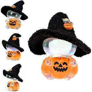 2 x Halloween Pumpkin Costumes for 6.7 Inch (17cm) Dolls，Two-piece Set Includes a Black Witch hat and Pumpkin Overalls,It's Both Cute and Fun, Perfect for Collectors and Dress-Up