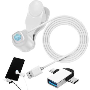 UKCOCO Auto Clicker for Phone Screen - Automatic Screen Clicker with Micro USB to USB Adapter Kit, Portable Gaming Accessory for Social Media Likes, Video Live Streaming & Tapping Games, White