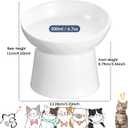 Tanlade 4 Pcs Ceramic Raised Cat Bowls, Elevated Tilted Cat Bowl for Food Water, Stress Free, Backflow Prevention, Dishwasher Microwave Safe, Feeder Dish for Indoor Kitten, Small Dogs(White and Black)