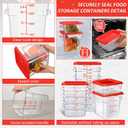 Yungyan 16 Pcs Restaurant Food Storage Containers with Lids Set, Red Lids, 2Qt, 4Qt