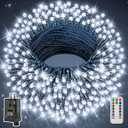  Ollny Christmas Lights 262FT 800LED, Plug-in Outside Tree Lights with Timer and 8 Modes, Remote Control Waterproof Dimmable Outdoor String Light for House Yard Patio Xmas Decorations(Cool White