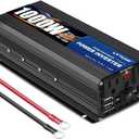 LVYUAN 1000 Watt Pure Sine Wave Inverter 12V to 110V 120V DC to AC with U.S. Outlet, USB Charger Ports, Car Power Inverter for Vehicles, RV, Outdoor, Home