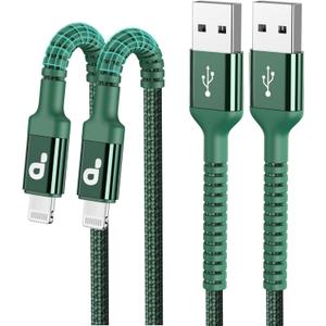 iPhone Charger Cable 2Pack 6FT, [Apple MFi Certified] Lightning Cable, iPhone Fast Charging Cord Extra Durable USB A to Lightning Cable Compatible with iPhone 14 13 12 11 Pro Max and More (Green)