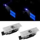 YOSRTER 2PCS Door Lights for Dodge Challenger Accessories LED Ghost Shadow Welcome Puddle Projection Lamps for Dodge Challenger Interior Accessories (Blue Double Stripe)
