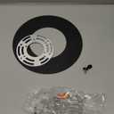 YIIZON 5" and 6" Recessed Can Light Conversion Kit, Fixture Upgrade, Pendant & Hanging Light, Ceiling Fan Compatible, 7¾ Inch Flat Steel Ceiling Medallion, Black Finish