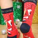 2 x Christmas Novelty Socks Colorful Fun Cute Sock Santas Xmas Gifts Stocking Stuffer Within Gift Box (One Size)