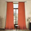 PANGSINNE Terracotta Flax Linen Curtains 96 Inches Long for Living Room Dining 2 Panels Burlap Textured Pinch Pleated Drapes Fall Farmhouse Neutral Light Filter Semi Sheer 8 Ft Curtain for Bedroom