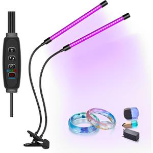 Roppery 20W UV Black Light, Dual Head 54LEDs, 10 Dimmable Levels, 395-405nm LED UV Lamp for Glow in the Dark, Stage Lighting, Body Paint, 3D Printer Resin Curing