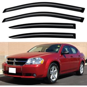 Window Visors Rain Guards Shield for 2008-2014 Dodge Avenger, Out-Channel Window Vent Wind Deflectors Visors Shades for 08-14 Dodge Avenger