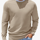 COOFANDY Mens Sweater Crewneck Pullover Long Sleeve Lightweight Sweater Plain Knit Silm Fit L