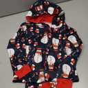 Matching Christmas Onesie Pajamas for Family/Couples, Cute Printed One-piece Pjs, Xmas Holiday Adult Hooded Sleepwear (Small, Snowman)