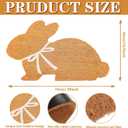 FYSUIMU Easter Bunny Shaped Natural Coir Doormat Cute Rabbit Welcome Floor Mat Non-Slip Entrance Door Rugs for Indoor Outdoor Bathroom Decor, 16.5 x 29 Inch