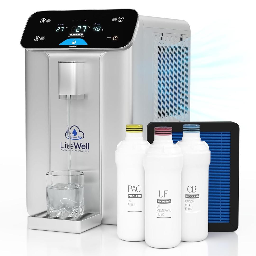 2025 Improved Atmospheric Water Generator for Drinking Water S20, 4-Stage Purification 10L, Countertop Atmospheric Water Filter with UV Filtration, Countertop Drinking Water Filter System for Office