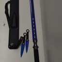 Fantasy Sword & Two Throwing Knives (Blue)