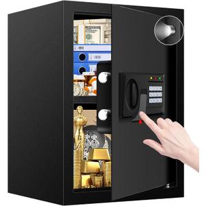 3.2 Cuft Large Fire Proof Safe for Home Documents, Digital Security Safety Box with Electronic Keypad and Keys, Anti-Theft Fire Safes for Home, Fireproof Box for Money Firearm Medicine Valuables
