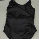 Girls Dance Leotard For Ballet Mesh Tank Dancewear,Mesh Splicing,Water Drop Hollow Back,Full Front Lining (10-12 Years, Black)