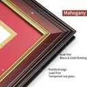 Double Diploma Frame 14x20, Display Two 8.5x11 Degree, Certificates, Documents, Tempered Glass with Acid-Free Red over Gold Mat, Dual Diploma Frame for Graduation, Mahogany with Gold Trim