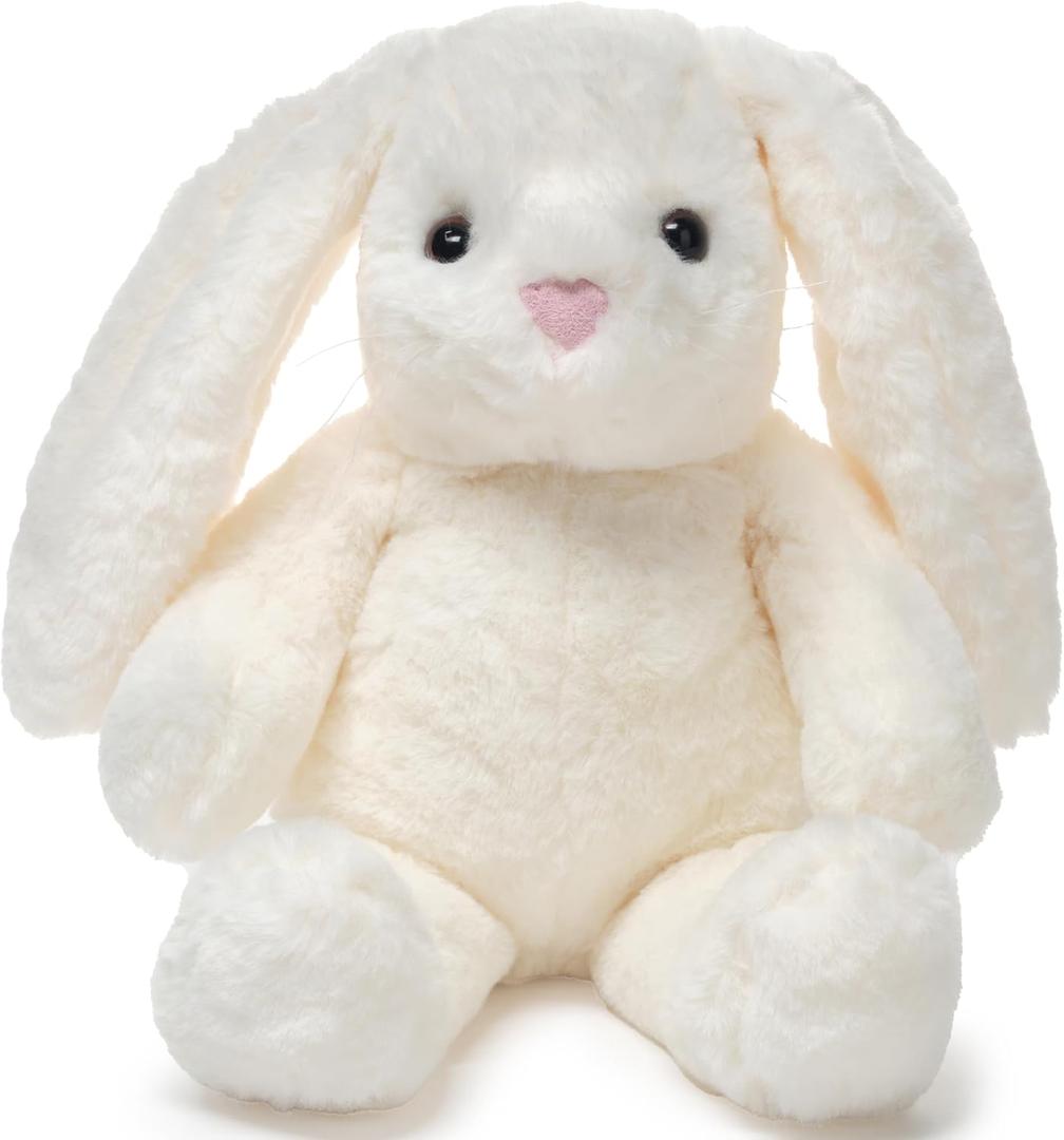 Bearington Nibbs The Stuffed Rabbit Plush, 15 Inch White Bunny Stuffed Animal, White Easter Bunny (15" Nibbs White)