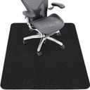 Sycoodeal Office Chair Mat for Hardwood Floor,Office Computer Gaming Chair Mat for Tile Floor,Large Floor Protector Rug,Anti-Slip,Easy to Clean,Pure Black(48"x36") (48*36", Black (1 Pack))