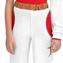 Dagmar Christmas costume role-playing children's cheerleading mesh top hooded jacket set (5-6 Years, Red)