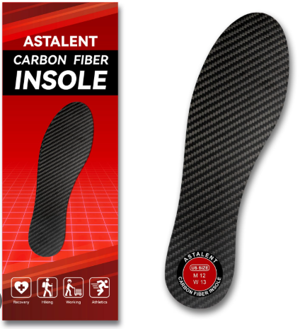 Carbon Fiber Insole 1 Pc, Rigid Thin Foot Plate Shoe Insert for Men Women, Support Turf Toe, Foot Fractures, Morton's Toe, Morton Extension, Hallux Rigidus and Limitus - Alternative to Post Op Shoe, Size M4-4.5 W 5-5.5