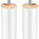 Compact Toilet Brush and Holder 2 Pack,SetStainless Steel Handle Toilet Brush,Deep Cleaning,Durable Nylon bristles,Splash-Proof Design(White&Black)