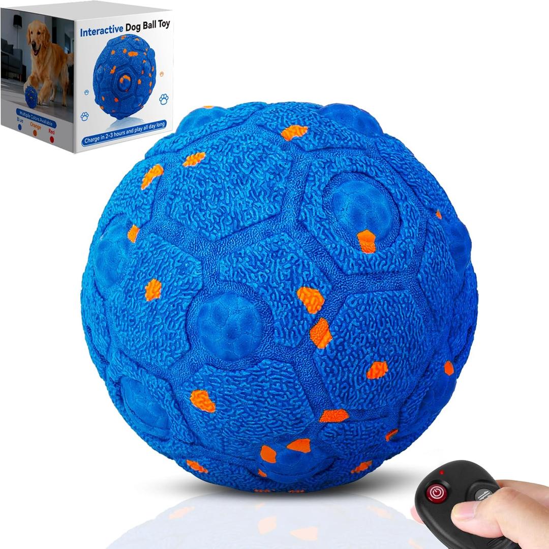 Newget Interactive Dog Toy Ball with Remote, 3 Modes Smart Moving Dog Balls with Touch WakeUp, Automatic Bouncing/Rolling ChewResistant for Medium & Large Dogs to Keep Busy, Indoor/Outdoor