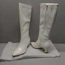 Women's Knee High Pointed Toe Tall Boots (White, 9)