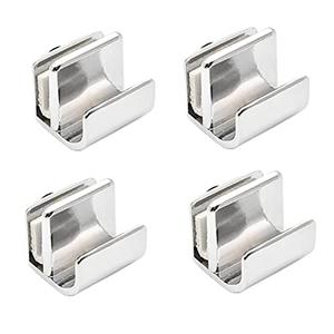Zinc Alloy No Drilling 4 Pcs Glass Door Handle Clips Pulls for Showcase Glass Cabinets 3-5mm