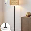 Floor Lamps for Living RoomLED Bulb Included,Dimmable Floor Lamp with Linen Shade,Modern Standing Lamp with Marble Base,Tall Floor Lamp for Bedroom,Nursery,Reading & Office,Beige