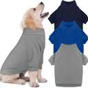 3 Pack Dog Sweater Fleece Turtleneck Soft Warm Sweatshirt Dog Sweaters for  Dogs Puppy Sweater Boy Girl Pet(Gray+Royal Blue+Navy,XS)