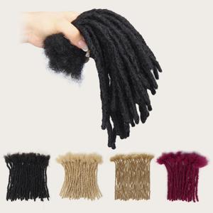 8 inch Interlocking Loc Extensions Human Hair, Soft Human Hair Dreads Extensions, 0.6cm Width 100% Human Hair Dreadlock Extensions, Natural Black (8 inch 20 Strands, 1B 0.6cm)
