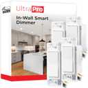 UltraPro Z-Wave Plus Long Range in-Wall Smart Dimmer for Smart Home Automation, 4 Pack, Plastic Yoke, Flying Leads, Single-Pole/3-Way, Hub Required, 76607