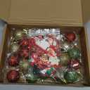 Skylety 36 Pieces Christmas Mini Glitter Glass Resin Ornaments Set Small Resin Xmas Hanging Ornaments Miniature Balls Tree for Christmas Tree Decoration(Gold, Red, Green)