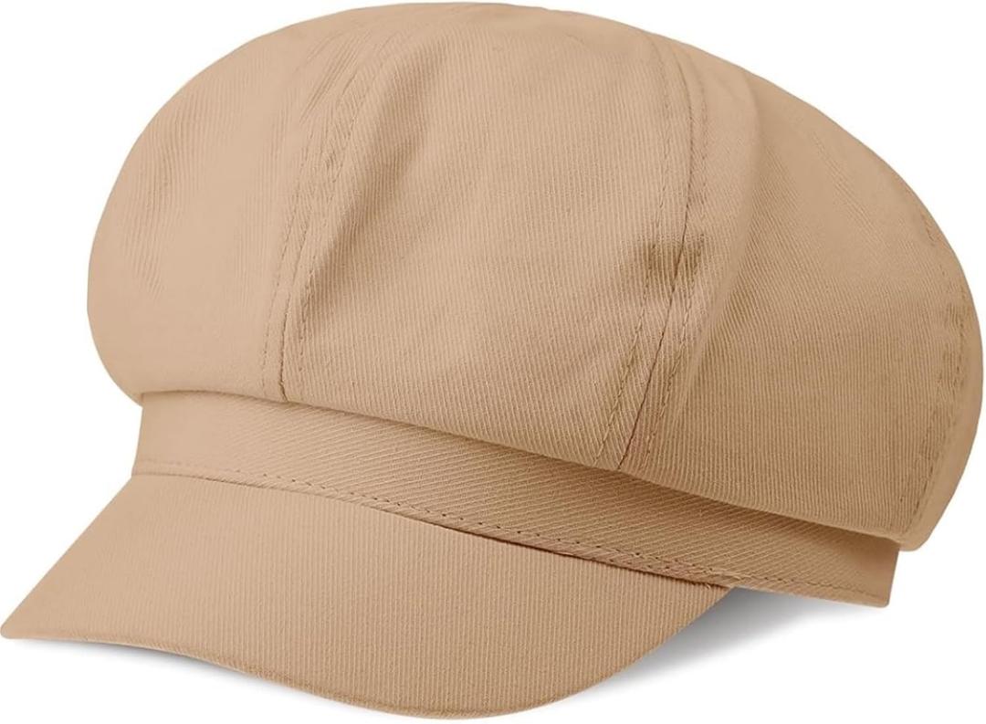 Women Newsboy Cap Visor Beret Hats Soft 8 Panels Vintage Cabbie Hat Octagonal Cap for Women Solid Color Summer Hats