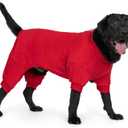 Cyeollo Warm Dog Pajamas Winter Coats Fleece Dog Pjs Stretchy Turtleneck Thermal Pet Clothes Medium Dogs Pajamas for Cold Weather, Red 2XL (XX-Large (Chest Girth: 26"-32"))