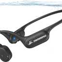 Swimming Headphones IP68 Waterproof, Bone Conduction Headphones MP3 Player Built-in 32G Memory, Bluetooth 5.4 Wireless Headset, Open Earphones Sports Suitable for Running, Cycling, Exercise (Black)