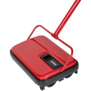 Eyliden Carpet Sweeper, Mini Size Lightweight Hand Push - No Noise, Non-Electric, Easy Manual Sweeping Only for Carpet Cleaning (Red)