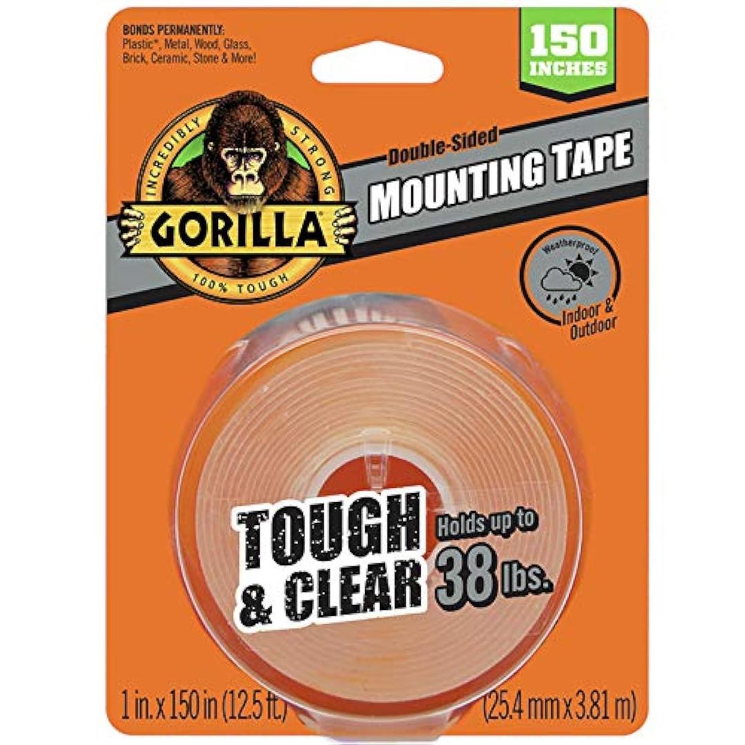 Gorilla 1 in. W x 150 in. L Mounting Tape Clear
