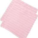 2pcs Plush Throw Pillow Covers Soft Decorative Couch Pillowcases for Home Decor Removable Washable Faux Fur Cushion Covers for Living Room and Bedroom (17.7" x 17.7" (Pack of 1), Pink)