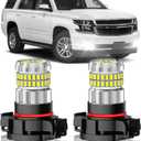 Fit for Chevy Tahoe 2007-2022 Fog Light Bulbs or DRL, 13000LM Super Bright 360 Illumination 5202/H16 Fog Lights, 6000K Cool White Upgraded 4014 Chips Fog Lamp, Pack of 2