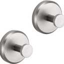 HOME SO Suction Cup Hooks for Shower, Bathroom, Kitchen, Glass Door, Mirror, Tile  Loofah, Towel, Coat, Bath Robe for Hanging up to 15 lbs  Polished Matte Chrome, Brushed Nickel (2-pack)