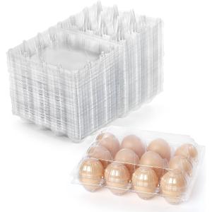 Youeon 60 Pcs Plastic Egg Cartons 12 Count, Clear Egg Cartons for Chicken Eggs 3x4 Grid, Reusable Eggs Carton Bulk Perfect for Family, Farm, Markets, Display, Camping -Medium