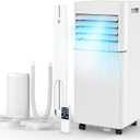 Electactic Portable Air Conditioner 10,000 BTU, 3-in-1 AC Cooler Dehumidifier Fan with LED Display, Remote Control, Quiet, Sleep Mode, 360 Casters, Window Kit for Room Office Apartment Garage