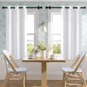 NICETOWN 100% Blackout Window Curtain Panels 40" Length, Set of 2, Snow White, 42 inches Wide, Thermal Insulated Drapes for Kitchen