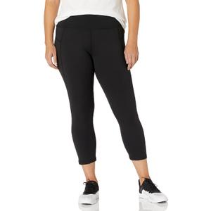 Jockey Women's Compression Fit Premium Capri Legging (Large, Deep Black)