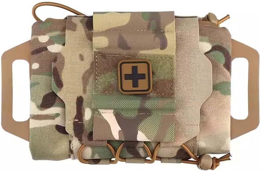 Molle Medical IFAK Pouch First Aid Kit Pack Two-Piece System Medical Roll and Carrier Supply Holder Camu